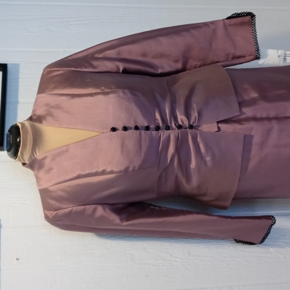 NWT Silk Sharagano mauve suit balzer/skirt suit size 10 - Picture 3 of 17